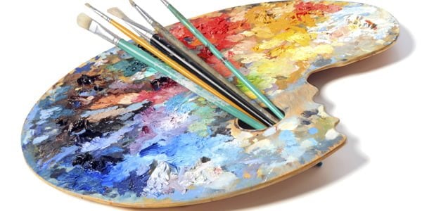 Artists Palette With Brushes